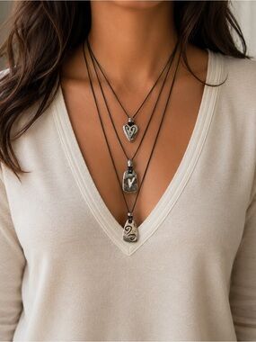 Brighton Brazillian Hearts Trio Cord Necklace
